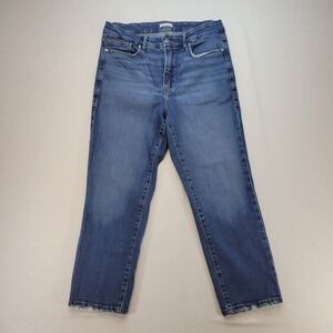 Good American Straight Leg Jeans in Medium Blue